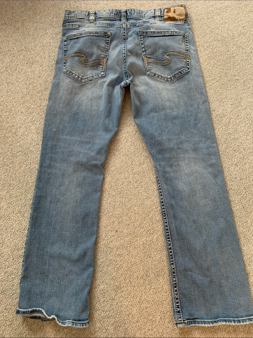 SILVER Craig Jeans Distressed Light Wash Slim Denim Size 36x32 GUC